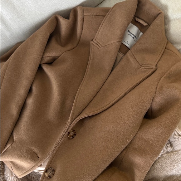 Abercrombie Tan Double-Breasted Wool Coat - Picture 5 of 5